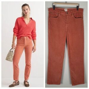 J. Crew Size 31 Vintage Slim Straight Corduroy Pant Stretch Peach Orange Pink